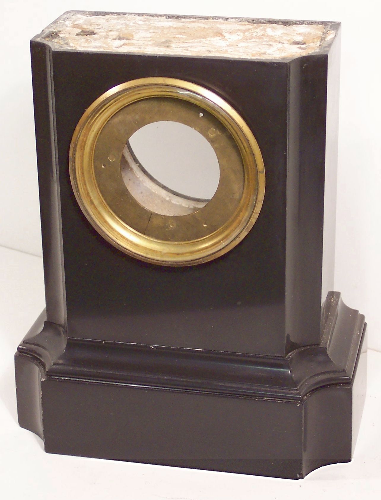 Restoring a black marble clock case with Clocks Magazine, figure 1